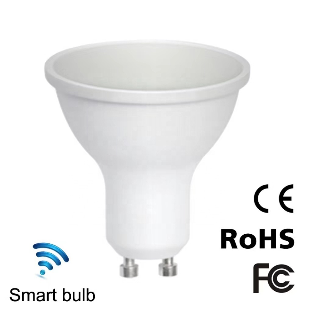 5W Tuya Smart Home APP Voice Control Wifi Smart Led Spotlight Bulb Dimmable Lamp RGB CCT Colorful Changing Smart GU10 Lamp Bulb