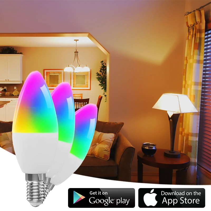 High Quality Bedroom Smart Bulb Support Intelligent and Tuya Smart Life App Control E14 Smart Wifi Led Light Bulb