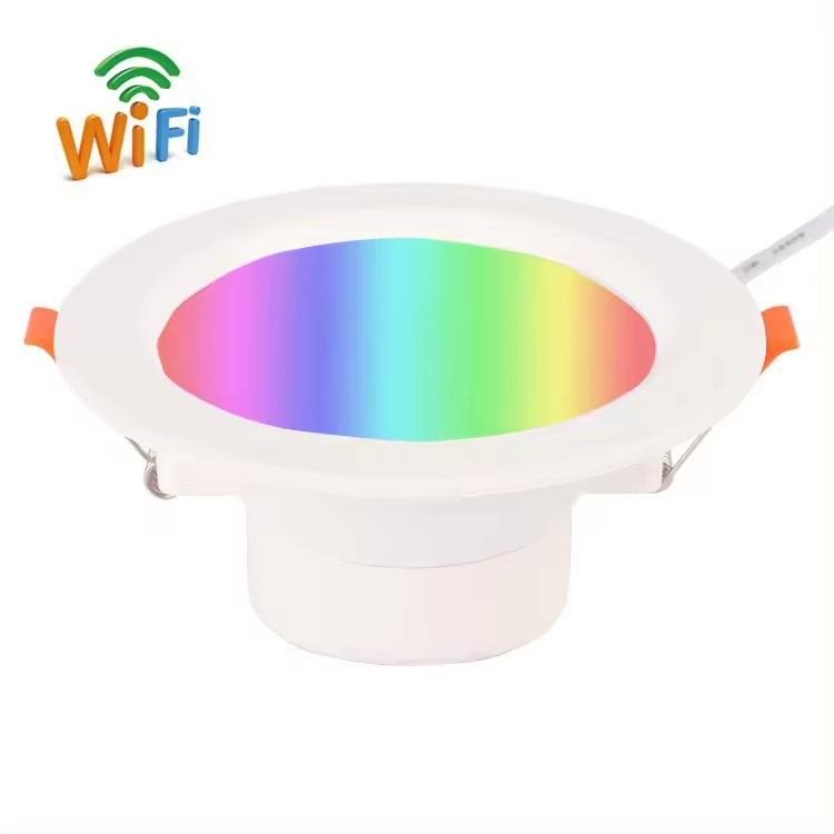 WiFi Smart LED Downlight Recessed Dimming Round Spot Light 7/10W RGB Color Changing Warm Cool Light Alexa Google Home Voice