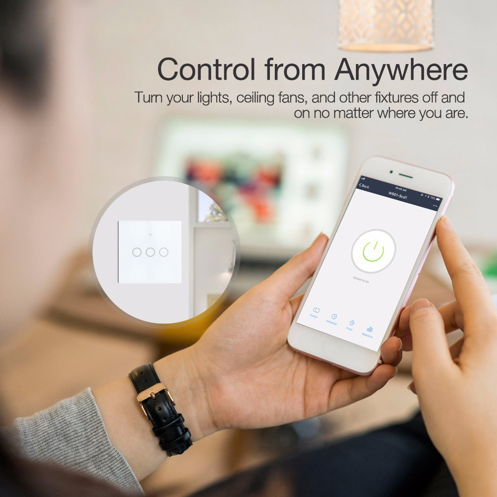 1/2/3/4 Gang Smart Wifi Light Switch With Tuya Smart Life Remote Control with Touch Screen Wifi Light Switch