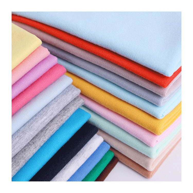 21S double yarn plain weave jersey 280g pure cotton velvet hoodie fabric Spring sweater T-shirt bottoming shirt fabric