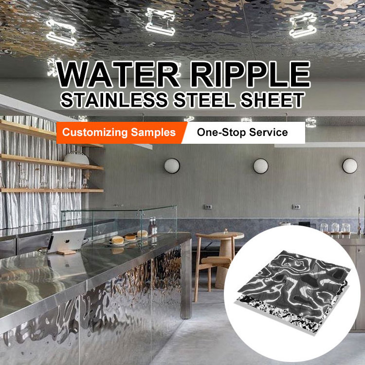 Ss 201 430 304 Wall Panel Water Ripple Hammered Stainless Steel Sheet