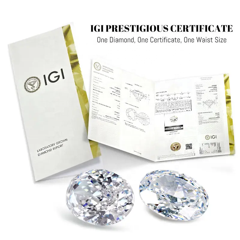 D Colour 3.05CT SI1 HPHT Cultivated Diamonds Loose Wedding Bands Studs Necklaces Rings Oval Cut IGI Cultivated Diamonds