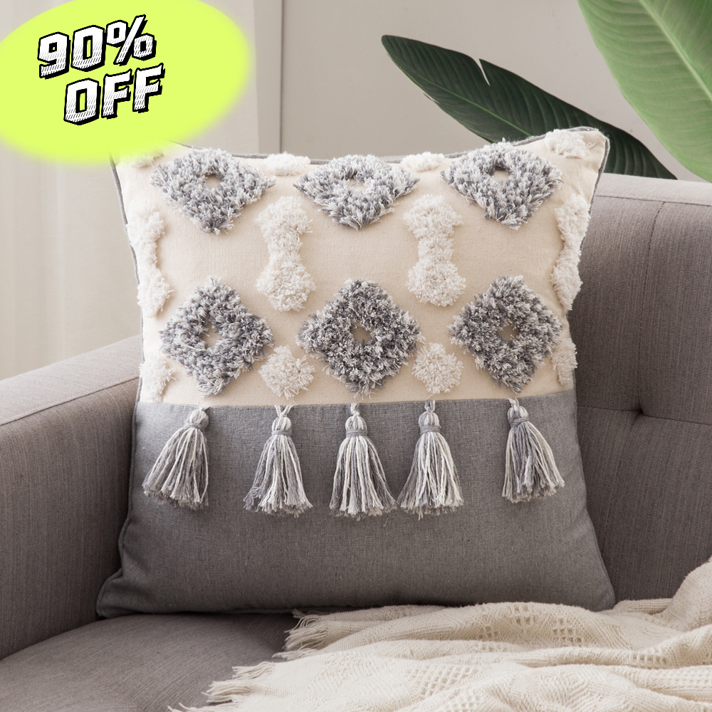 Direct Wholesale Tassels Pillow Case Home Decoration Macrame Pillow Covers 18*18 Sofa Office Moroccan Cushion Covers