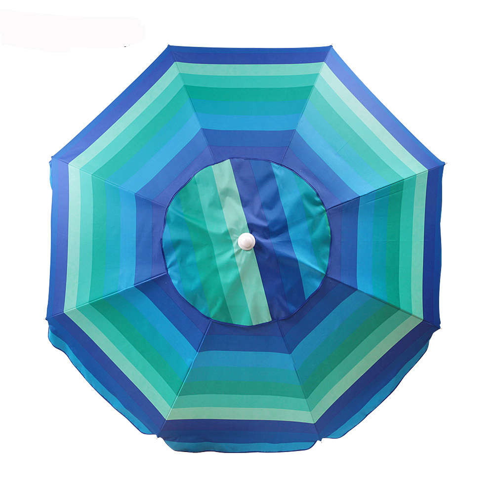 2023 New Metal Frame Polyester Beach Umbrella Parasol Ex-Factory Price Environmental Protection Giant Beach Umbrella