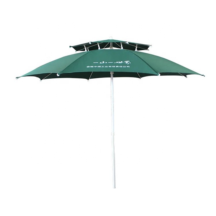 2023 Sun And Waterproof Material Fabric Double Layer Garden Parasol Umbrella With Logo Printing