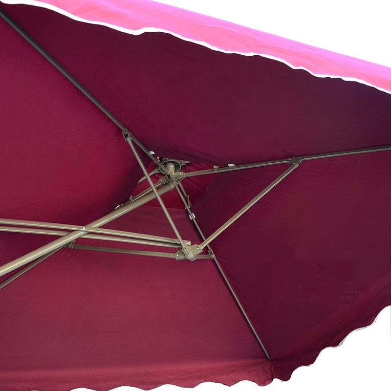 2.5*2.5M Big Umbrella Outdoor Cantilever Garden Parasol With Steel Cross Base