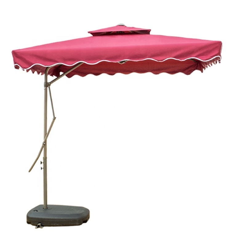 2.5*2.5M Big Umbrella Outdoor Cantilever Garden Parasol With Steel Cross Base