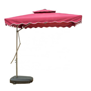 2.5*2.5M Big Umbrella Outdoor Cantilever Garden Parasol With Steel Cross Base