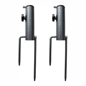 Beach Umbrella Pole Holder Steel Sand Anchor with Tow Forks Outdoor Umbrella Stand Umbrella Base Stand