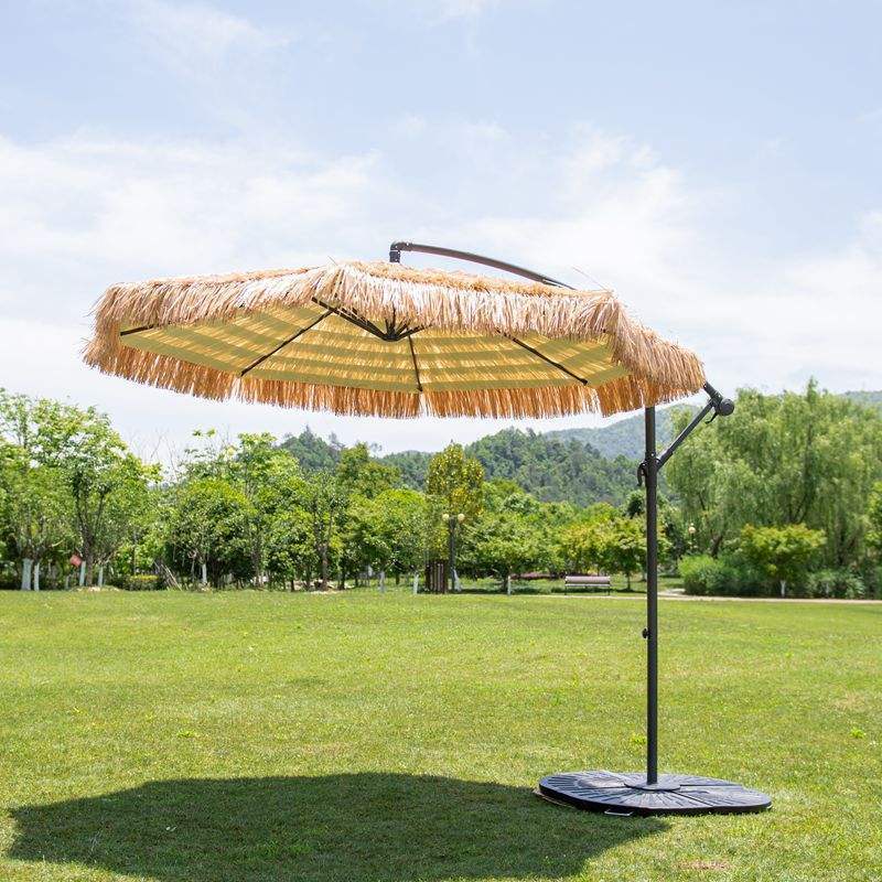 10ft Cantilever Garden Straw Pp Umbrella Product Sun Beach Umbrella Hawaiian Hula Beach Umbrella