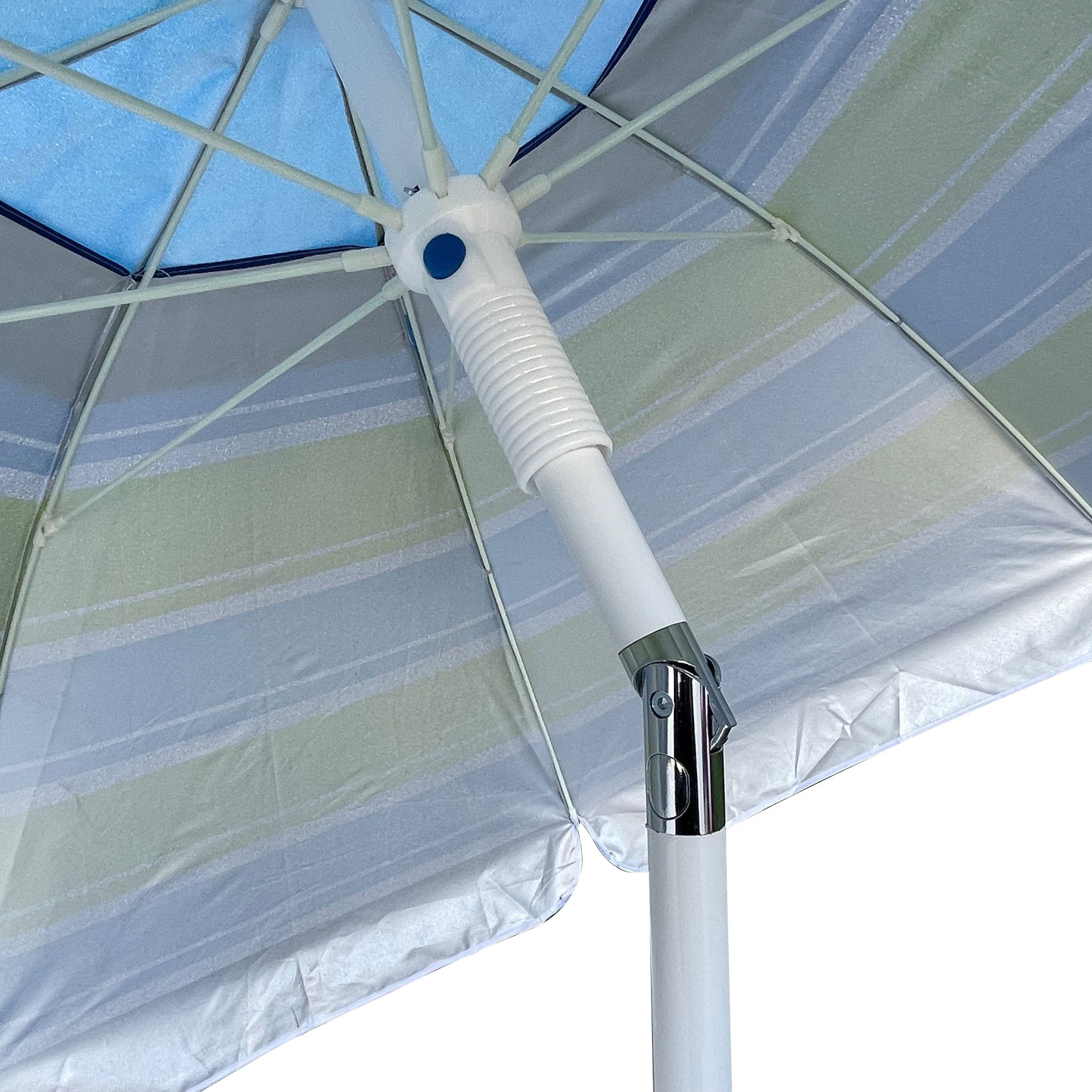 2023 New 6FT Outdoor UV Protection Stripe Beach Umbrella With Zinc Tilt Cheap Umbrella