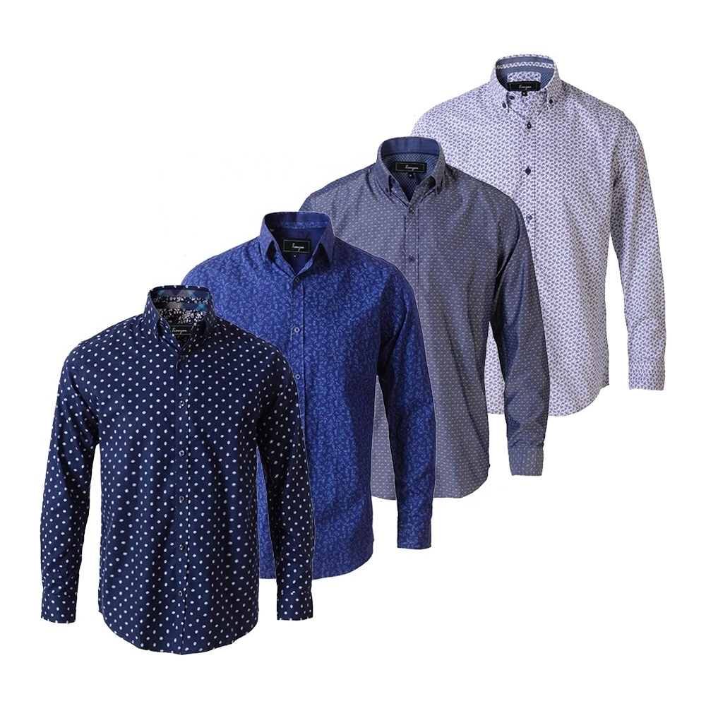 High Quality Customised Woven Men European Button Up Dress Cotton Shirt