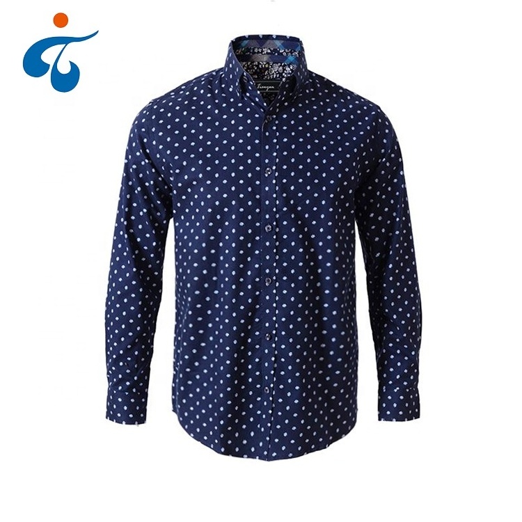 High Quality Customised Woven Men European Button Up Dress Cotton Shirt