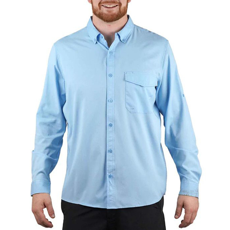 Factory Direct Sale Quality Mens Button Up Nylon & Spandex Long Sleeve Fishing Shirts