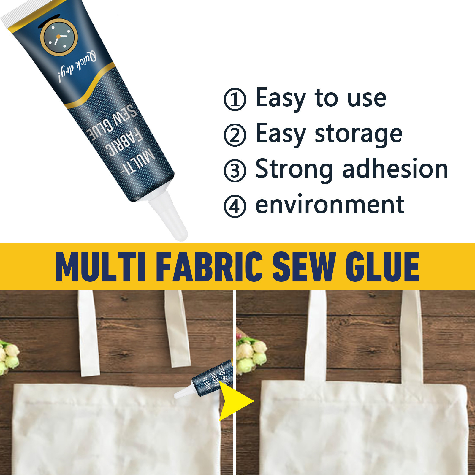 New Arrival JUE-FISH Multi-Fabric Sew Glue Clothes Jeans Sewing Glue Adhesive Mending Glue