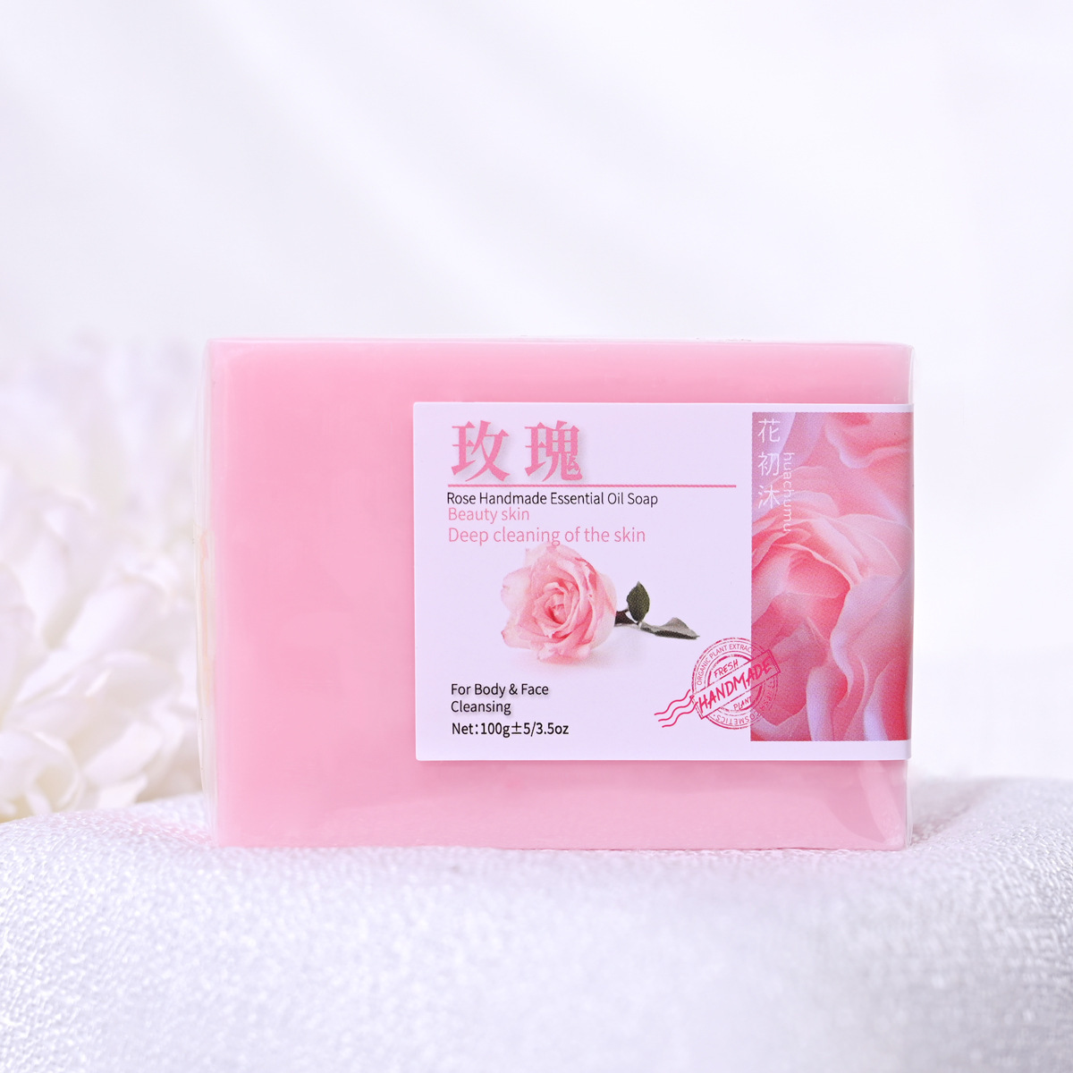 Wholesale Natural Hydrating Whitening Moisture Retention Deep Moisturizing Pink Rose Handmade Soap