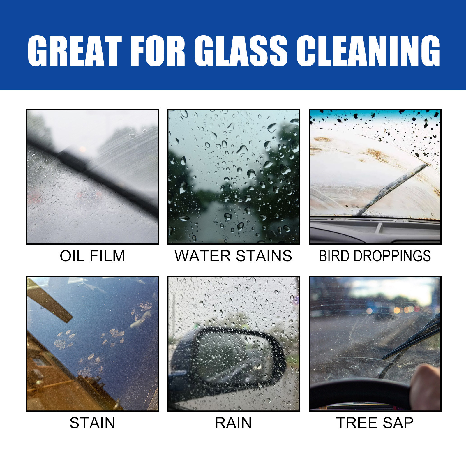 Rayhong Wholesale Automotive Windshield Window Stain Cleaning 2-in-1 Automotive Oil Film Cleaner