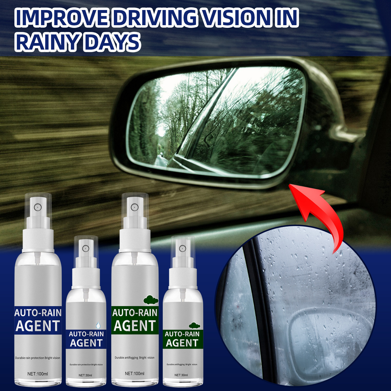 Wholesale Waterproof Antifogging Car Automotive Windshield Rainproof Spray Water Repellent Spray For Car Windows Glass