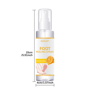 Private Label Barubt Mild Non-irritating Vegan Foot Peeling Spray Dark Spot Removal Joint Whitening Foot Body Exfoliator Scrub