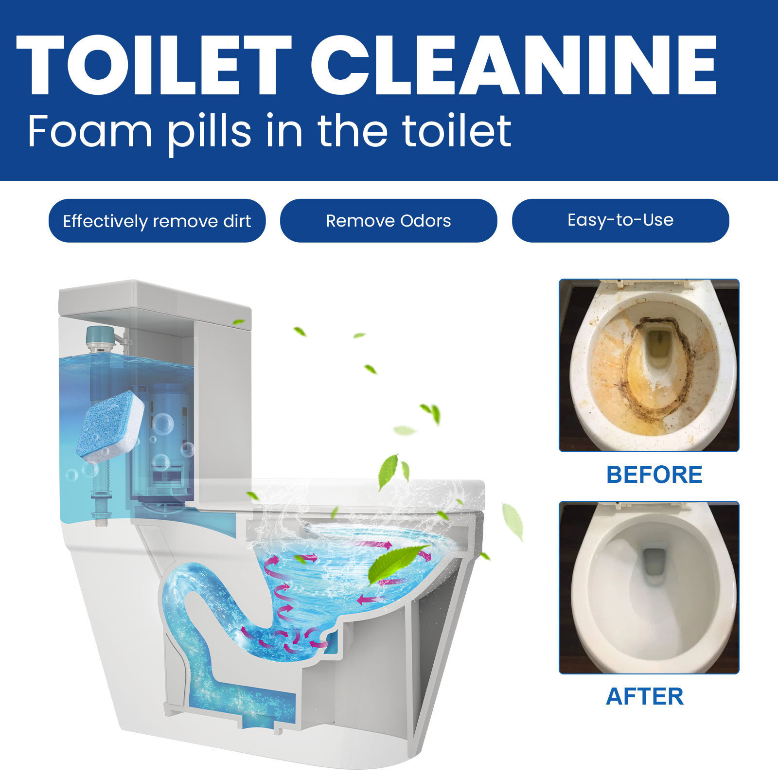 JUE-FISH Wholesale Cleaning Decontamination Scaling Toilet Cleaning Deodorizing and Fragrant Toilet Effervescent Tablets