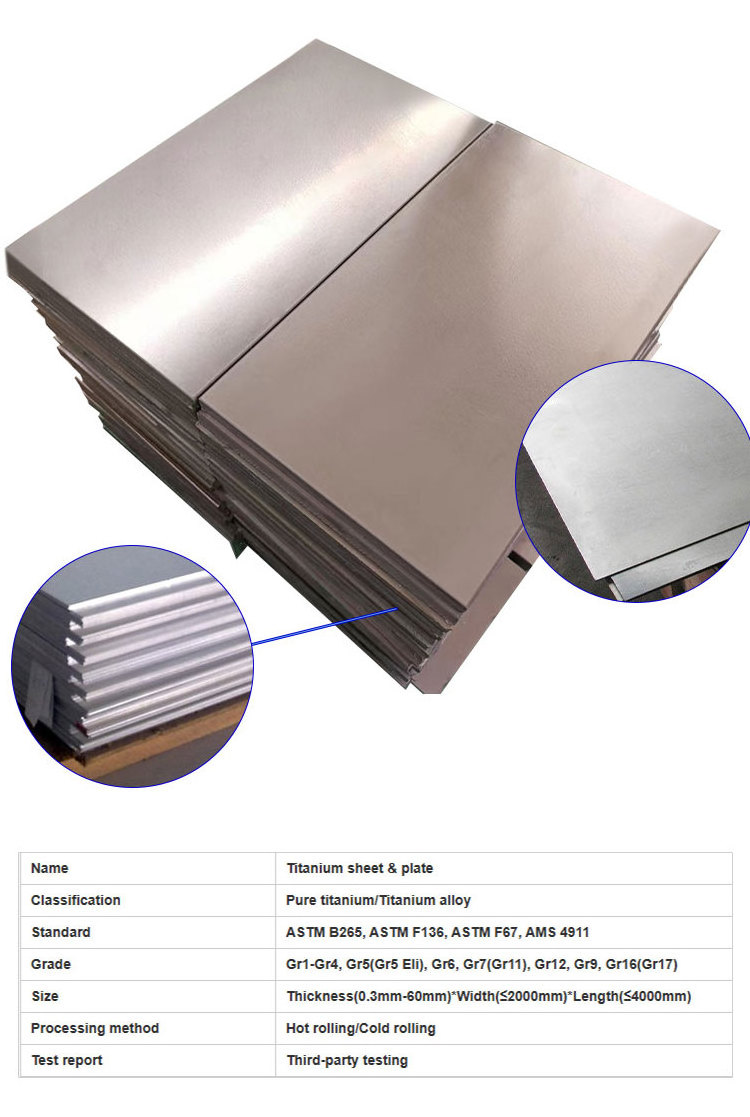 ams 4902  ti gr5 grade 1/2/5 1 .5mm thin sheet for industrial adequate stock Medical titanium sheet plate Block Iso5832-11