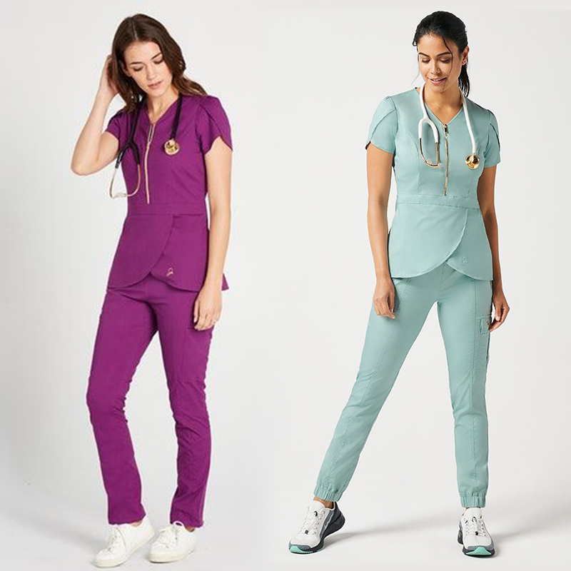 Eco-friendly Fashion Trendy Style Soft Fabric High Quality Uniform Scrubs Sets Medical Nurse Scrub Suit