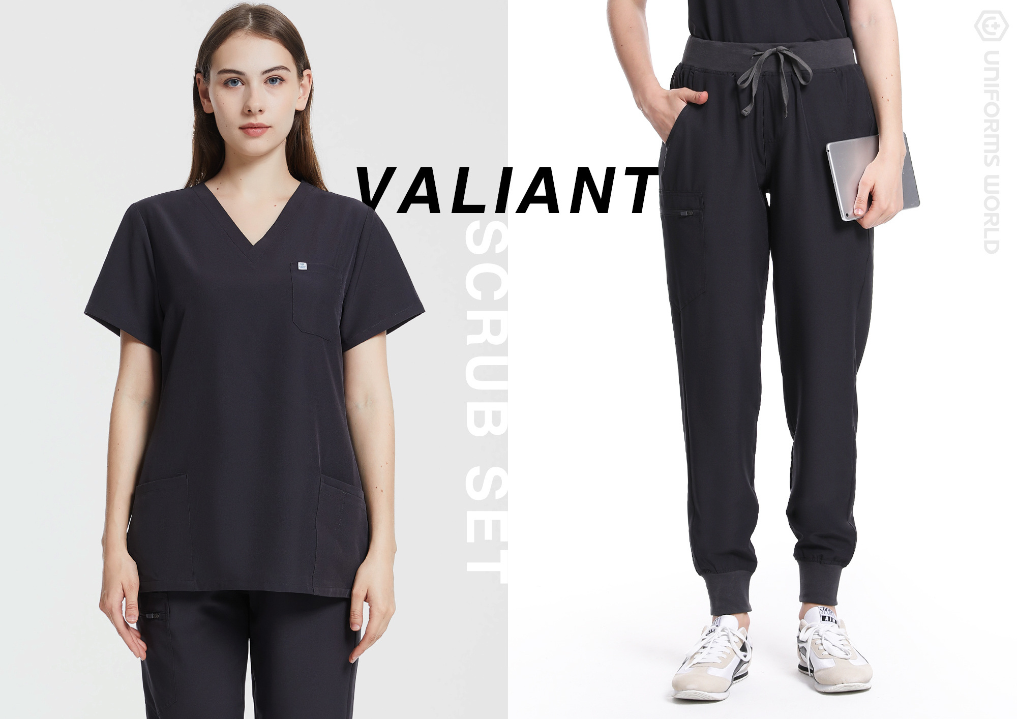 Scrubs Wholesale Nurse Uniforms Scrubs Sets Sexy V Neck Pocket Women Scrubs Medical Uniform Hospital Uniforms Female Top Jogger