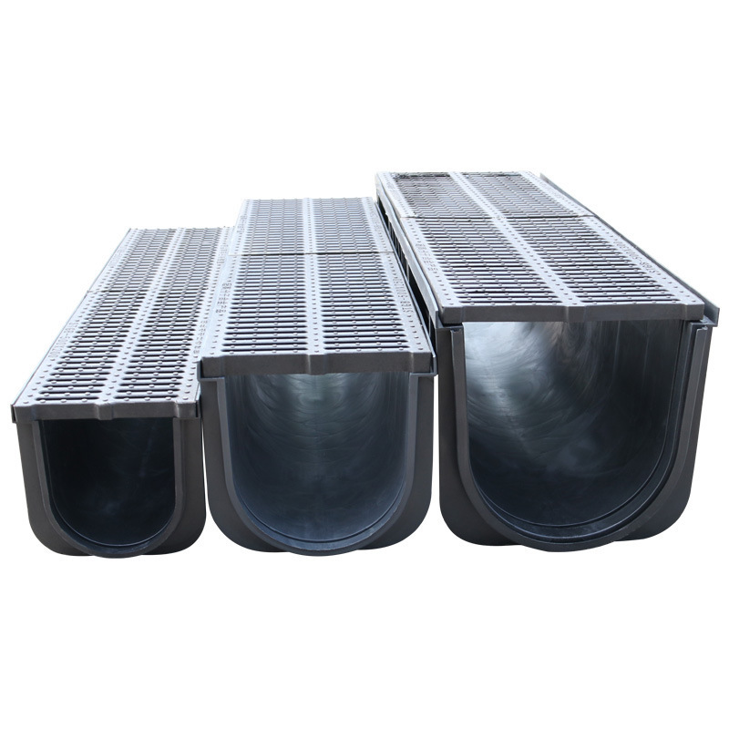 Gutter Trench Drain System Stainless Steel Driveway Cast Iron Cover Resin Polymer Concrete Drainage Channel For Rain Water