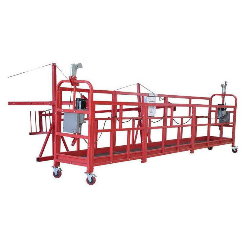 Red painted zlp630 steel suspended platform safety working suspended access platform