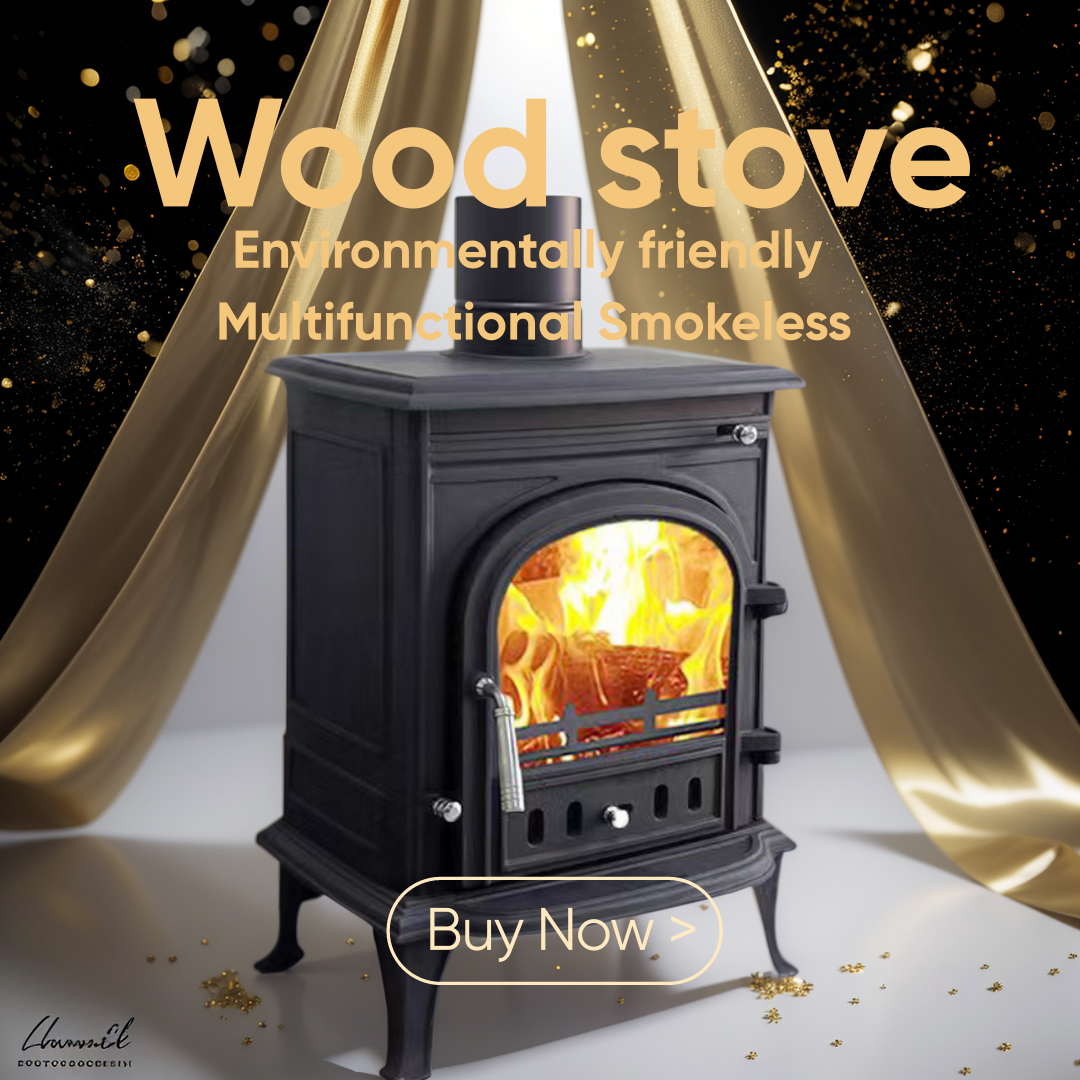 Eco-friendly Indoor Multifunctional Smokeless Metal Furnace Heating Flammable Fireplace small Wood Stove