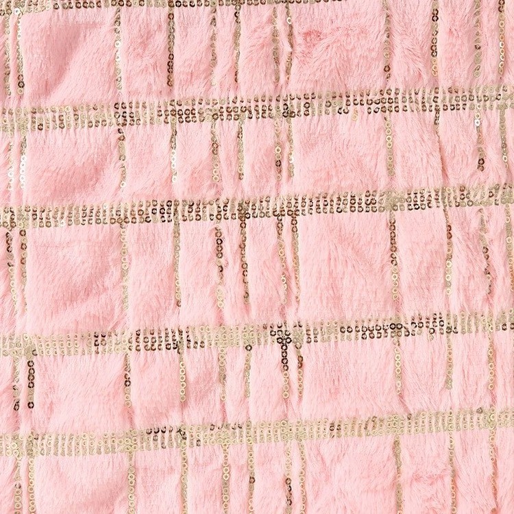 Recycled Pink sequined plaid gabardine hot stamping foil bronzed PV velvet fabric textile printed velvet fabric material