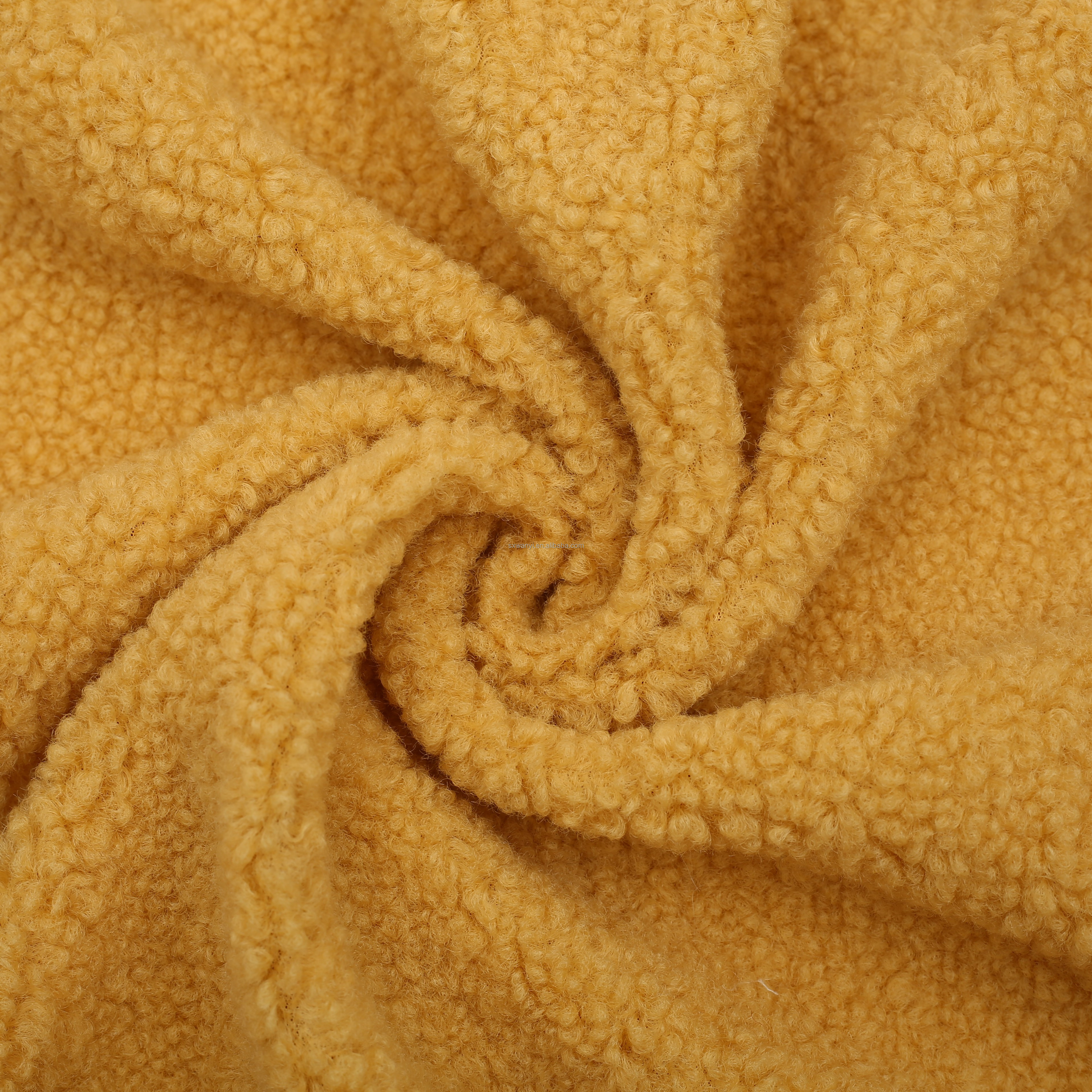 Popular Sherpa Fleece Fabric For Autumn and Winter Imitation Lamb Wool Plush Recycled Fabric For Jacket Garment