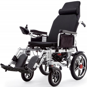 Reclining Electric Wheelchair with High Backrest, Lying Flat Chair with Wheels for Disabled