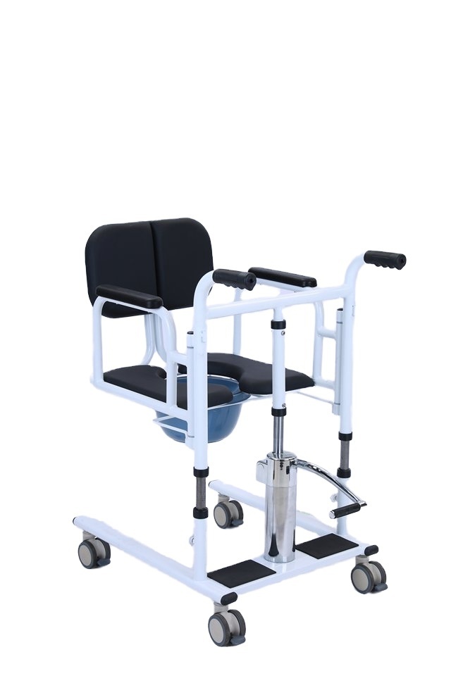 Health Care Supplies Steel Hydraulic Patient Transfer Lift Chair With Commode Shower