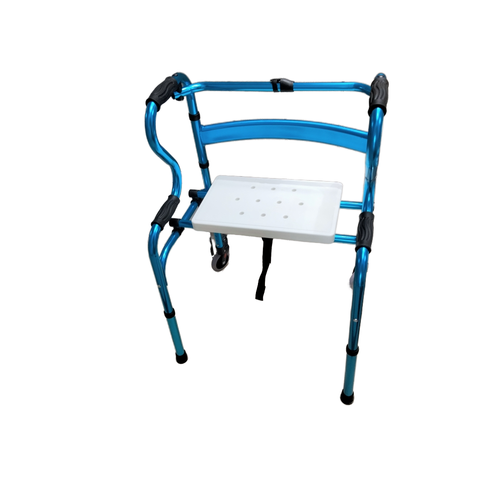 Lightweight Hospital Folding Walker & Rollator Cheap Adult Walking Aid with Forearm Support for Elderly or Disabled Patients