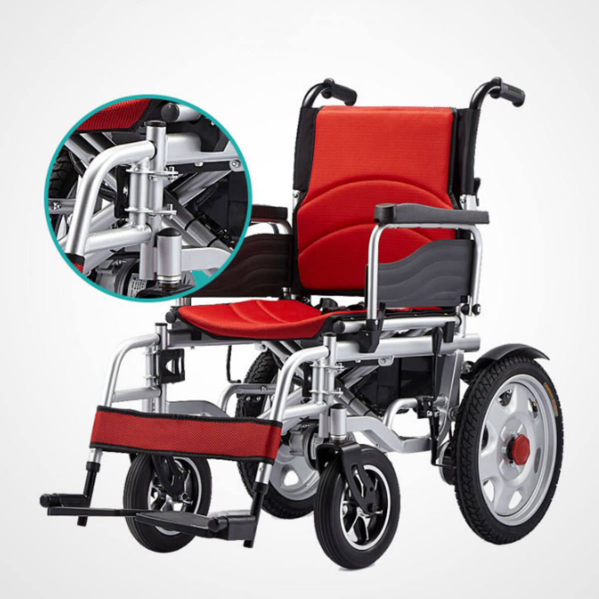 Portable Travel Electric Wheelchair with Shock Absorption Folding Power Rehabilitation Equipment for Convenient Mobility