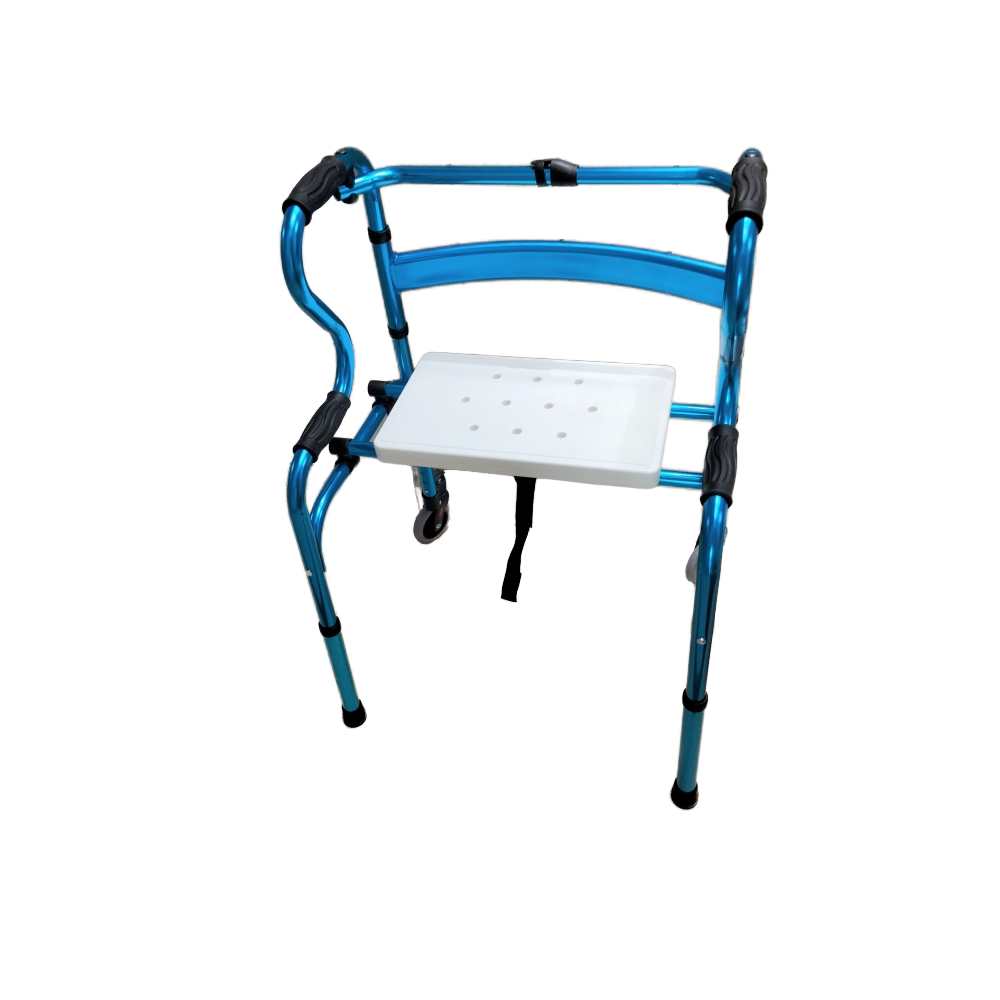 Lightweight Hospital Folding Walker & Rollator Cheap Adult Walking Aid with Forearm Support for Elderly or Disabled Patients