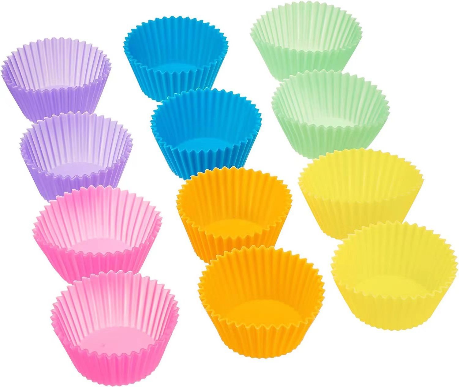 Hot Sale Colorful Silicone Egg Tart Cupcake Baking Cups Muffin DIY Cake Mold