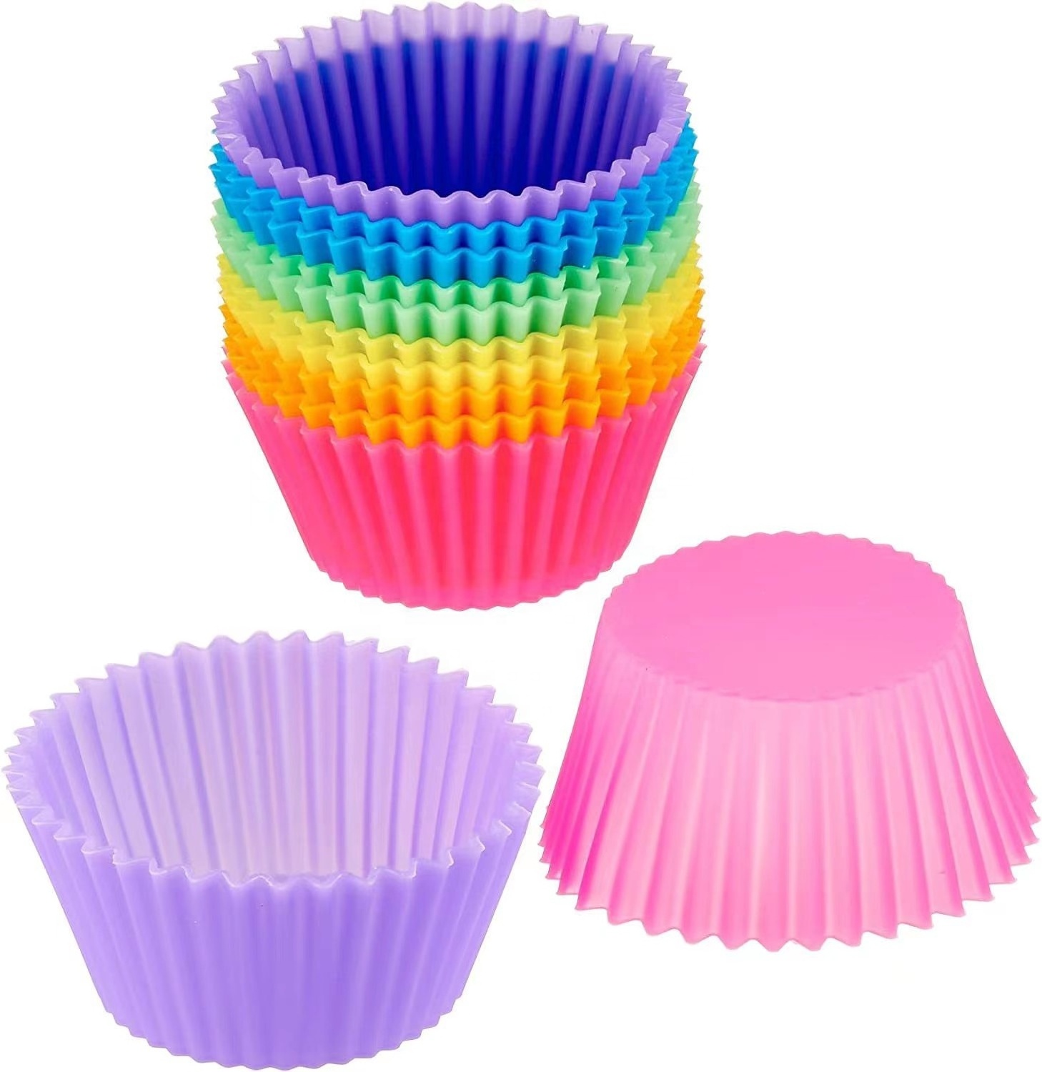 Hot Sale Colorful Silicone Egg Tart Cupcake Baking Cups Muffin DIY Cake Mold