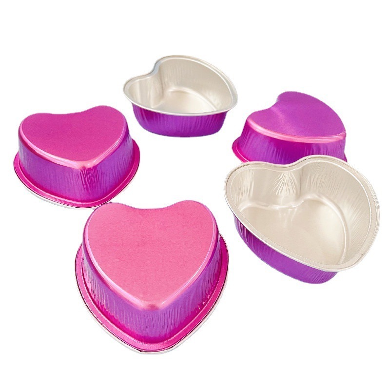 Heart Shaped Valentine Aluminum Baking Mold Pan with Lids for Valentine Mother's Day Wedding Birthday Baking Supplies