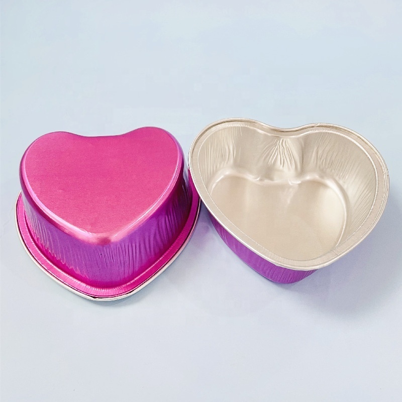 Heart Shaped Valentine Aluminum Baking Mold Pan with Lids for Valentine Mother's Day Wedding Birthday Baking Supplies