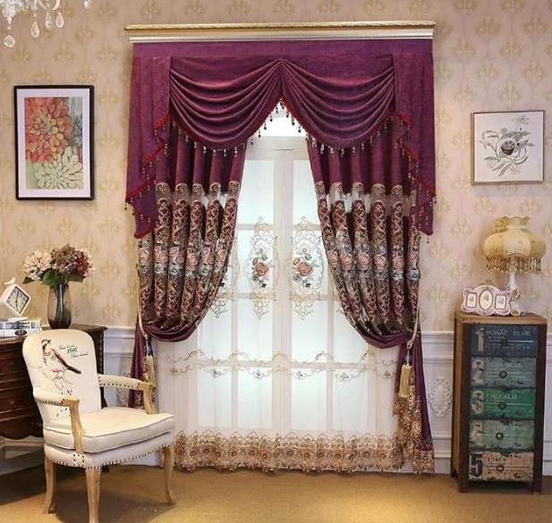 European Style Embroidered Curtain Living Room Window Curtains