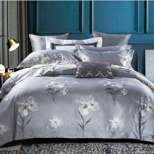 Exclusive 100S Reversible Printed 100% Organic Egyptian Cotton Duvet Cover And Bed Sheet Bedding Sets For Wholesale