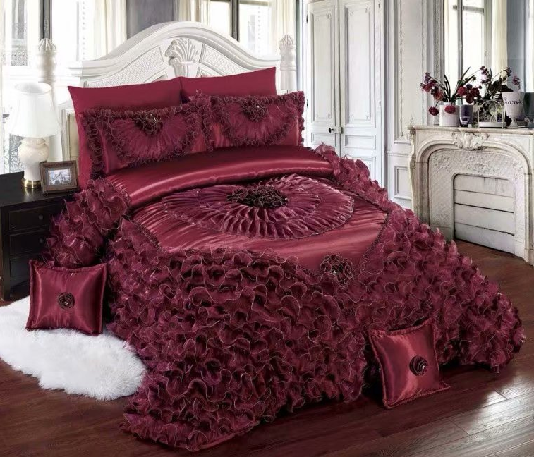 Luxury and romance lace wedding custom princess bedding sets myth series bed sheet