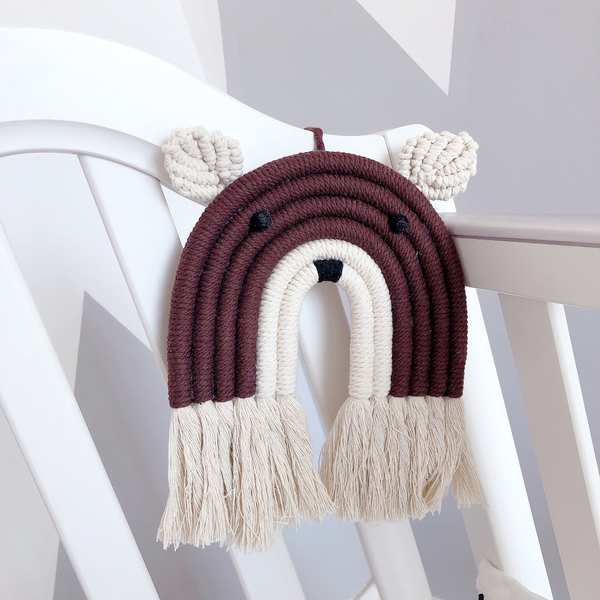 Nordic Diy Handmade Woven Animal Bear Macrame Nursery Decoration Baby Room Wall Hanging Home Decor For Kids