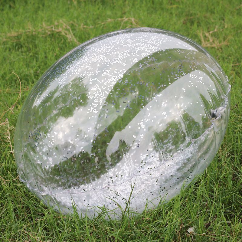 Transparent Sequin Inflatable Ball PVC Beach Pillow Waterproof Outdoor Pillows & Cushions For Summer Funny Play Pool