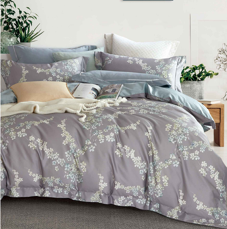 Exclusive 100S Reversible Printed 100% Organic Egyptian Cotton Duvet Cover And Bed Sheet Bedding Sets For Wholesale