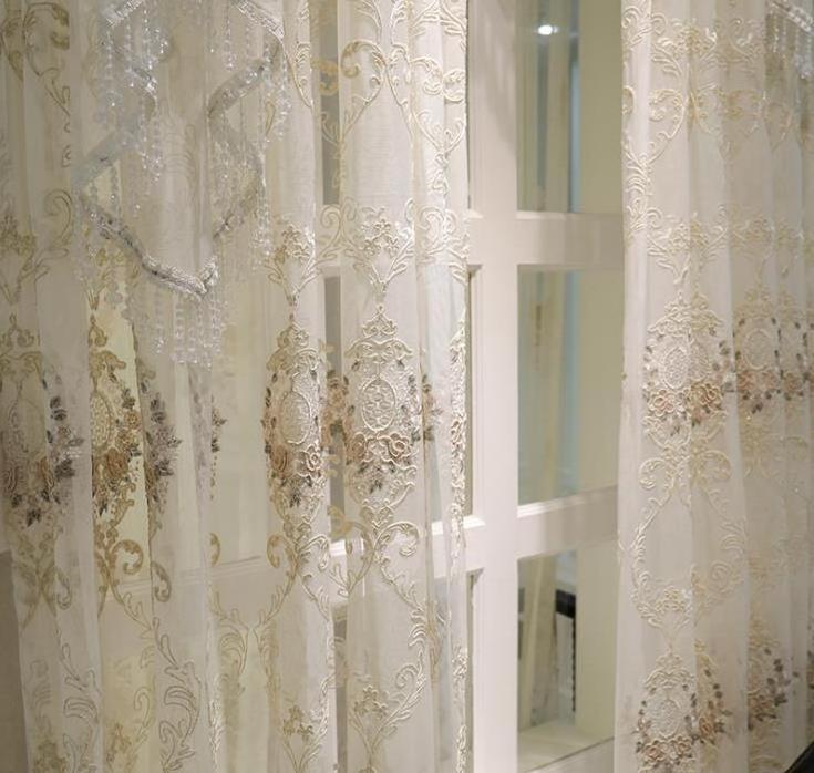 Custom Embroidered Curtains Sheer For Living Room, Turkish Curtain Sheer For Bedroom And Window