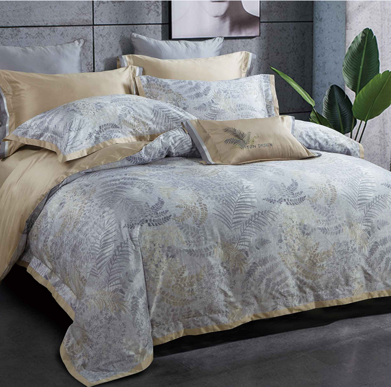 Exclusive 100S Reversible Printed 100% Organic Egyptian Cotton Duvet Cover And Bed Sheet Bedding Sets For Wholesale